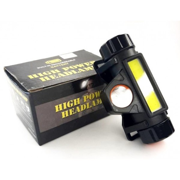 Налобный фонарь, BL 8101 COB XPE, магнит, usb зарядка, 14500